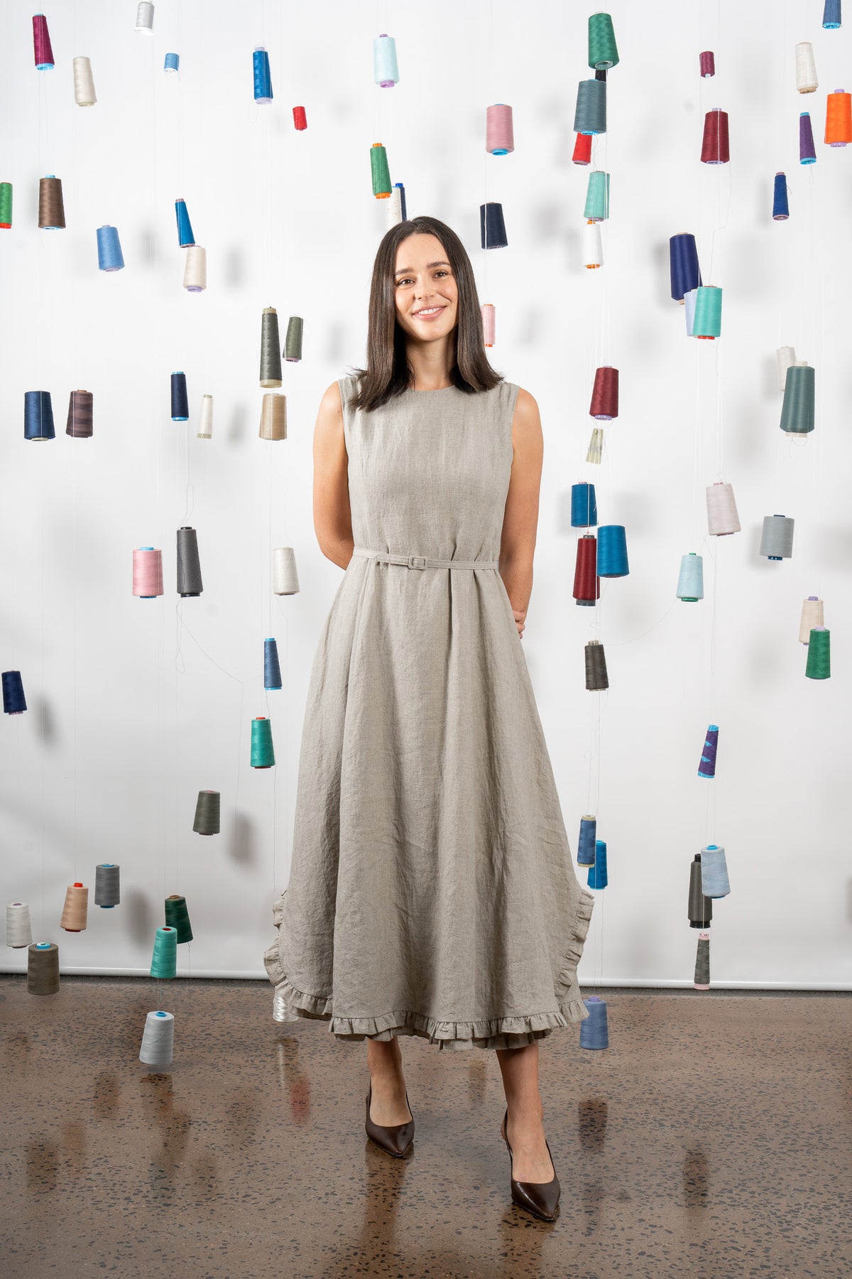 CHANCE LINEN DRESS- SAND