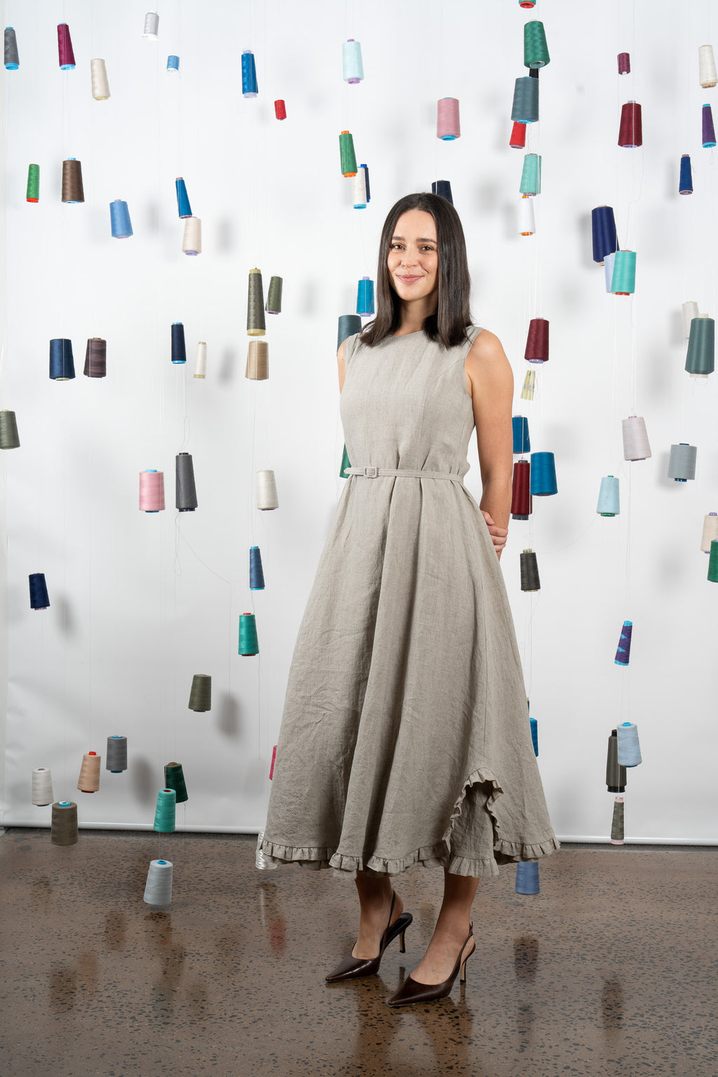 CHANCE LINEN DRESS- SAND