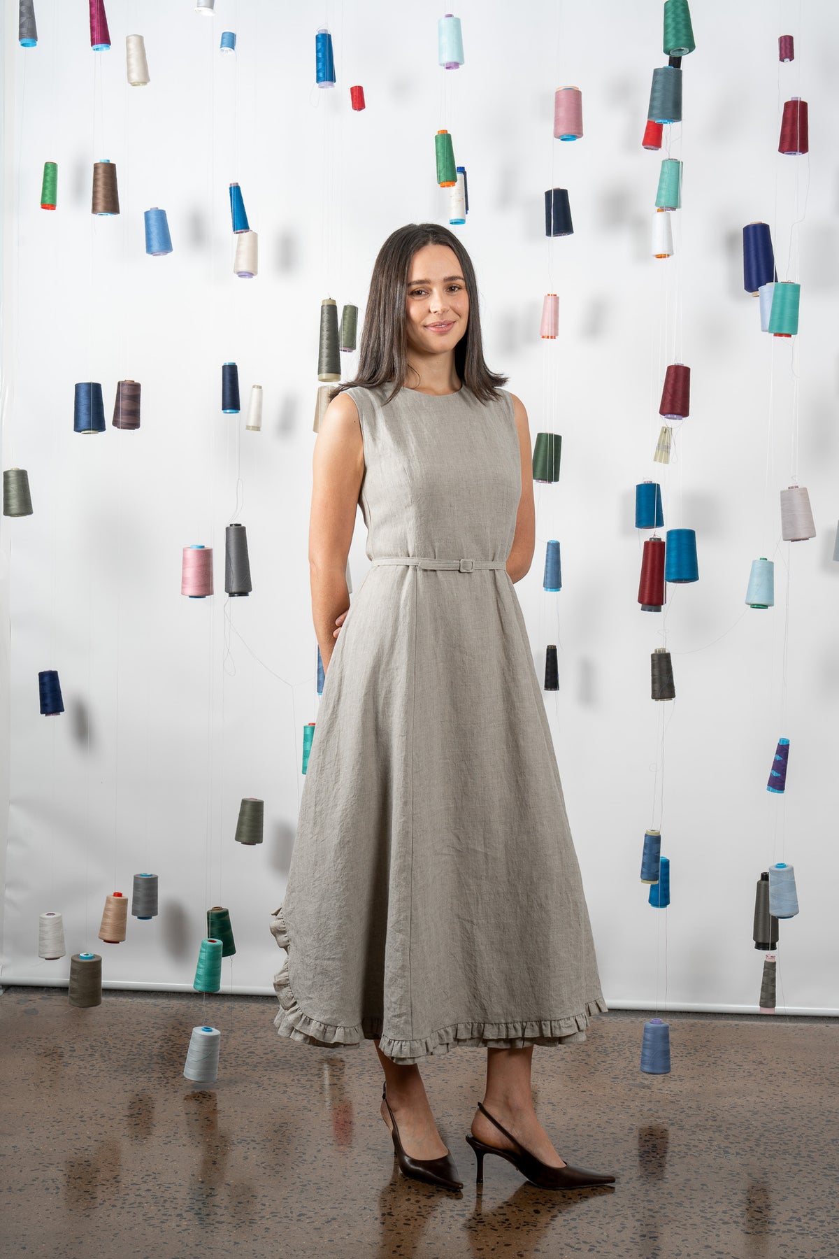 CHANCE LINEN DRESS- SAND