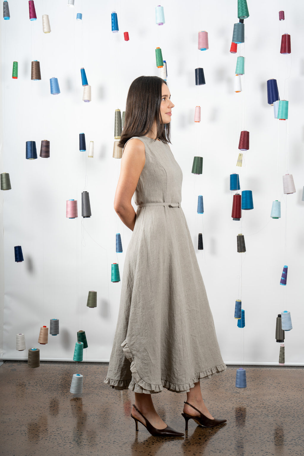CHANCE LINEN DRESS- SAND