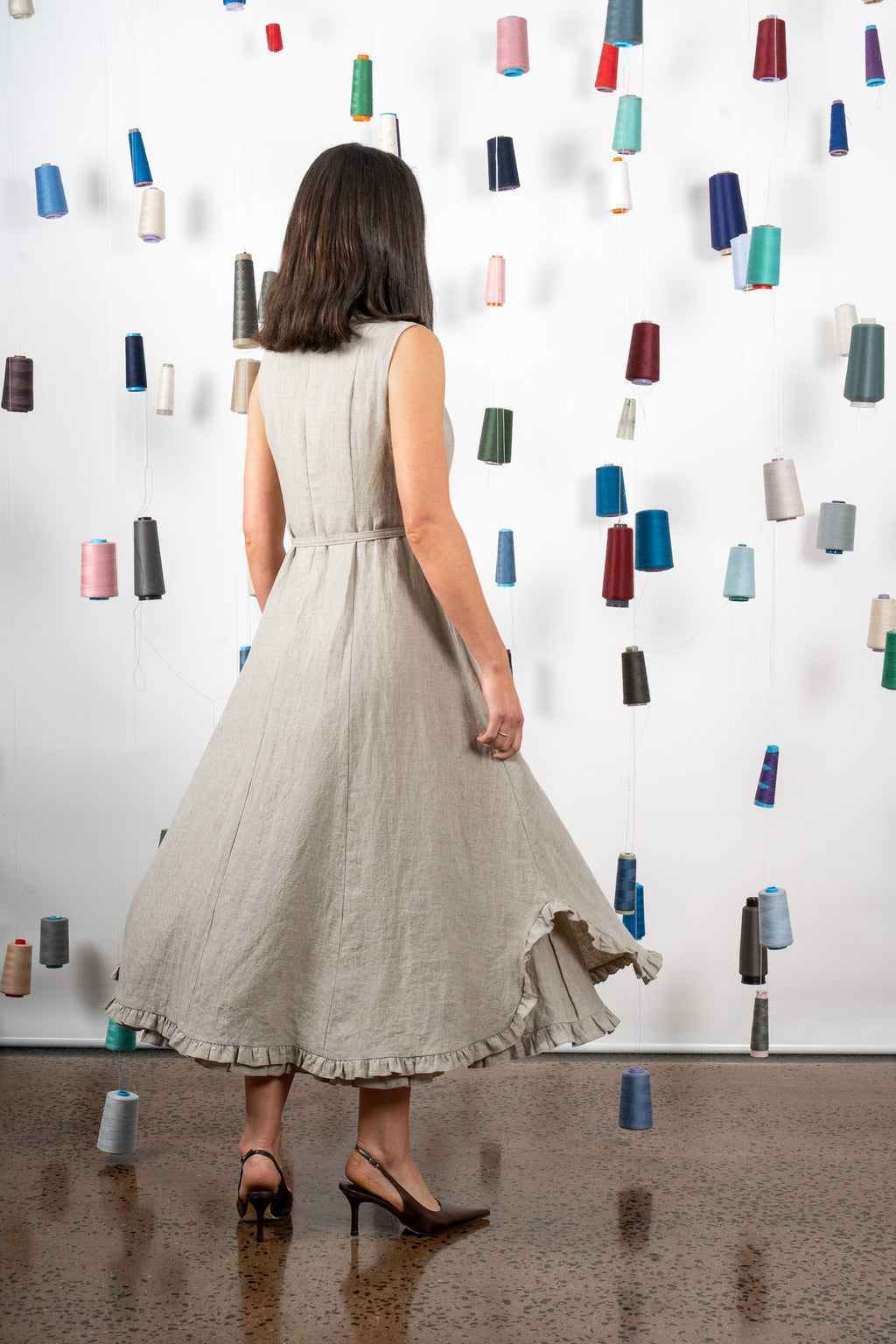 CHANCE LINEN DRESS- SAND
