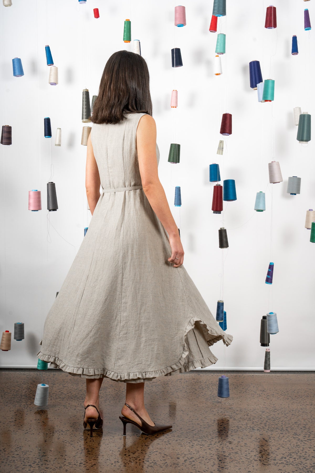 CHANCE LINEN DRESS- SAND