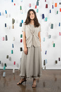 NETTA LINEN SKIRT- SAND