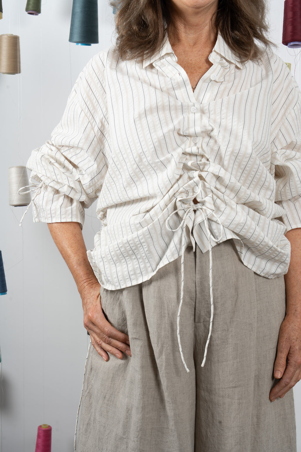 MOUNT SHIRT - CREAM STRIPE