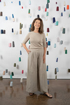 SIENNA KNIT T-SHIRT - HESSIAN