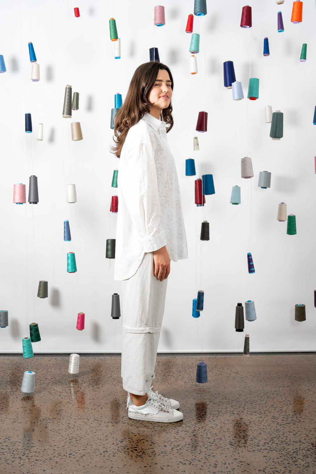 JARRAH SHIRT - EMBROIDERED WHITE
