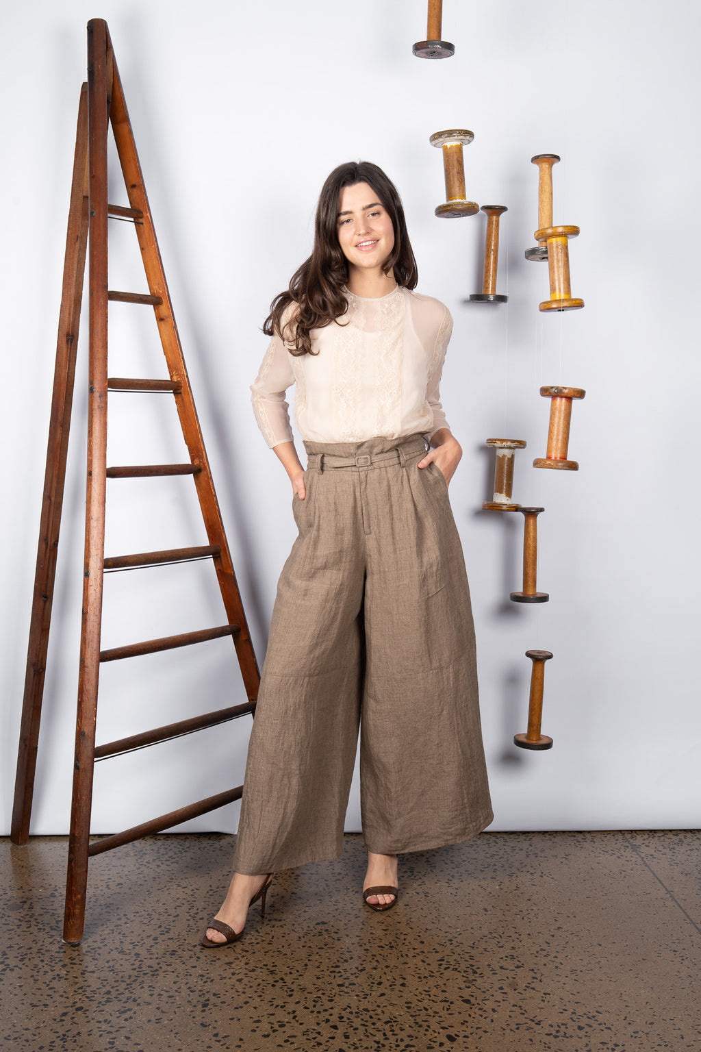 DOWNTOWN LINEN PANT - ROCK