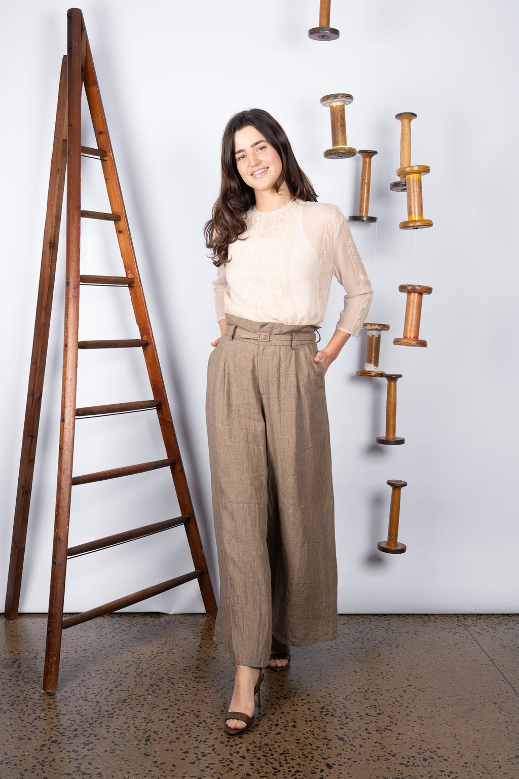 DOWNTOWN LINEN PANT - ROCK