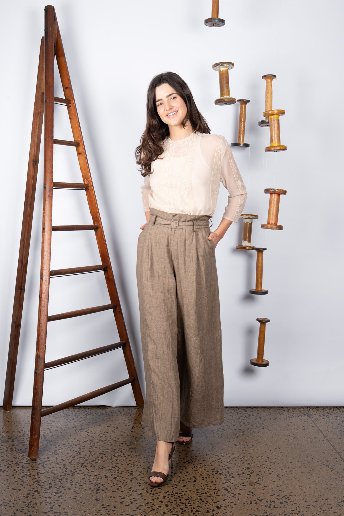 DOWNTOWN LINEN PANT - ROCK