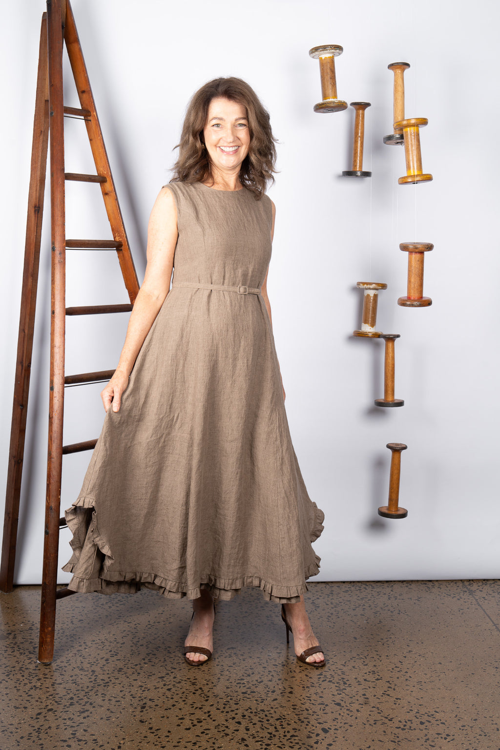 CHANCE LINEN DRESS - ROCK