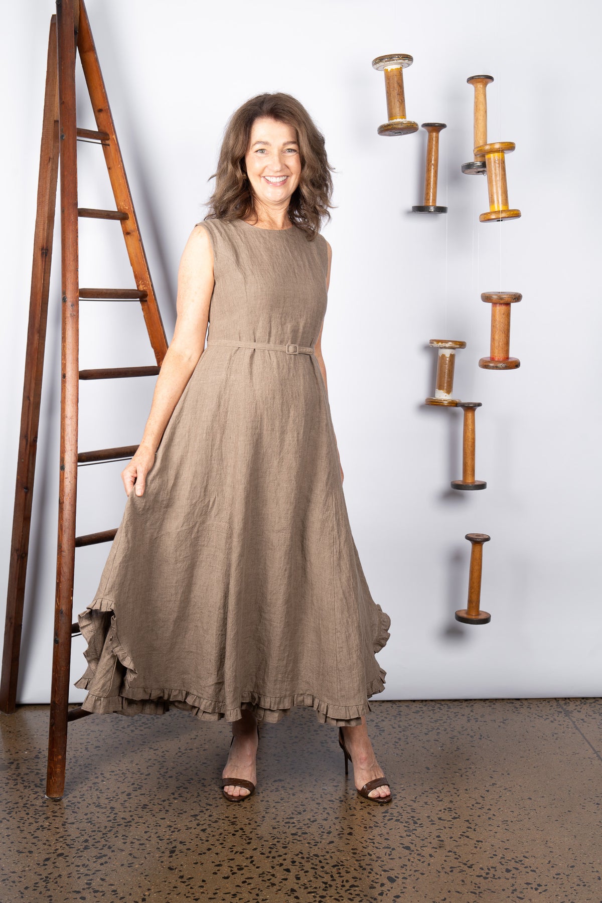 CHANCE LINEN DRESS - ROCK