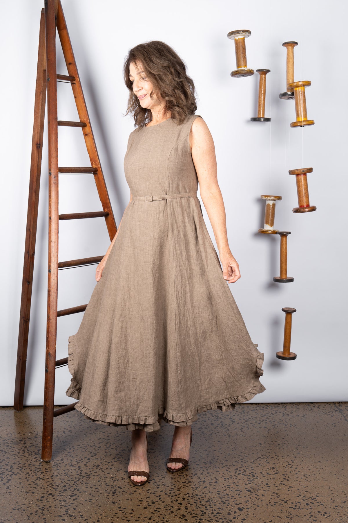 CHANCE LINEN DRESS - ROCK