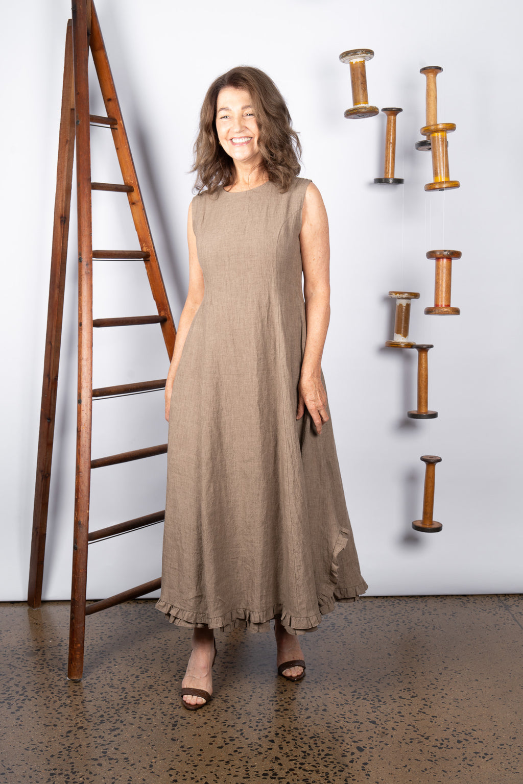 CHANCE LINEN DRESS - ROCK