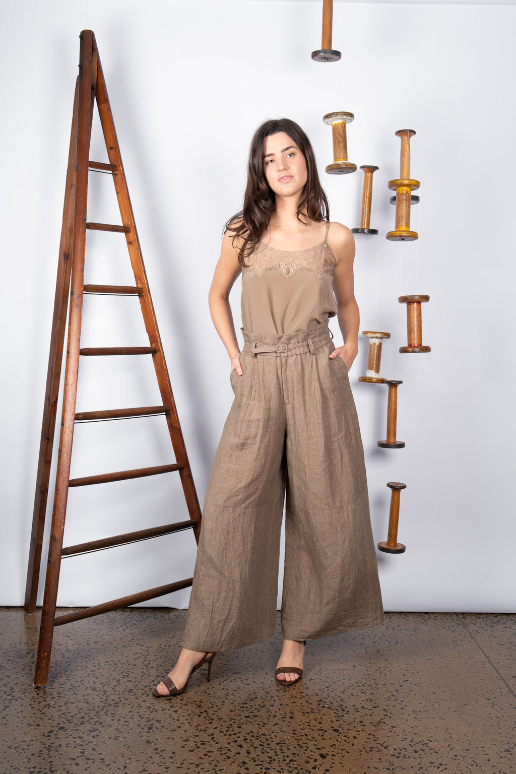 DOWNTOWN LINEN PANT - ROCK