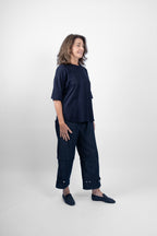 PEONY TSHIRT - NAVY