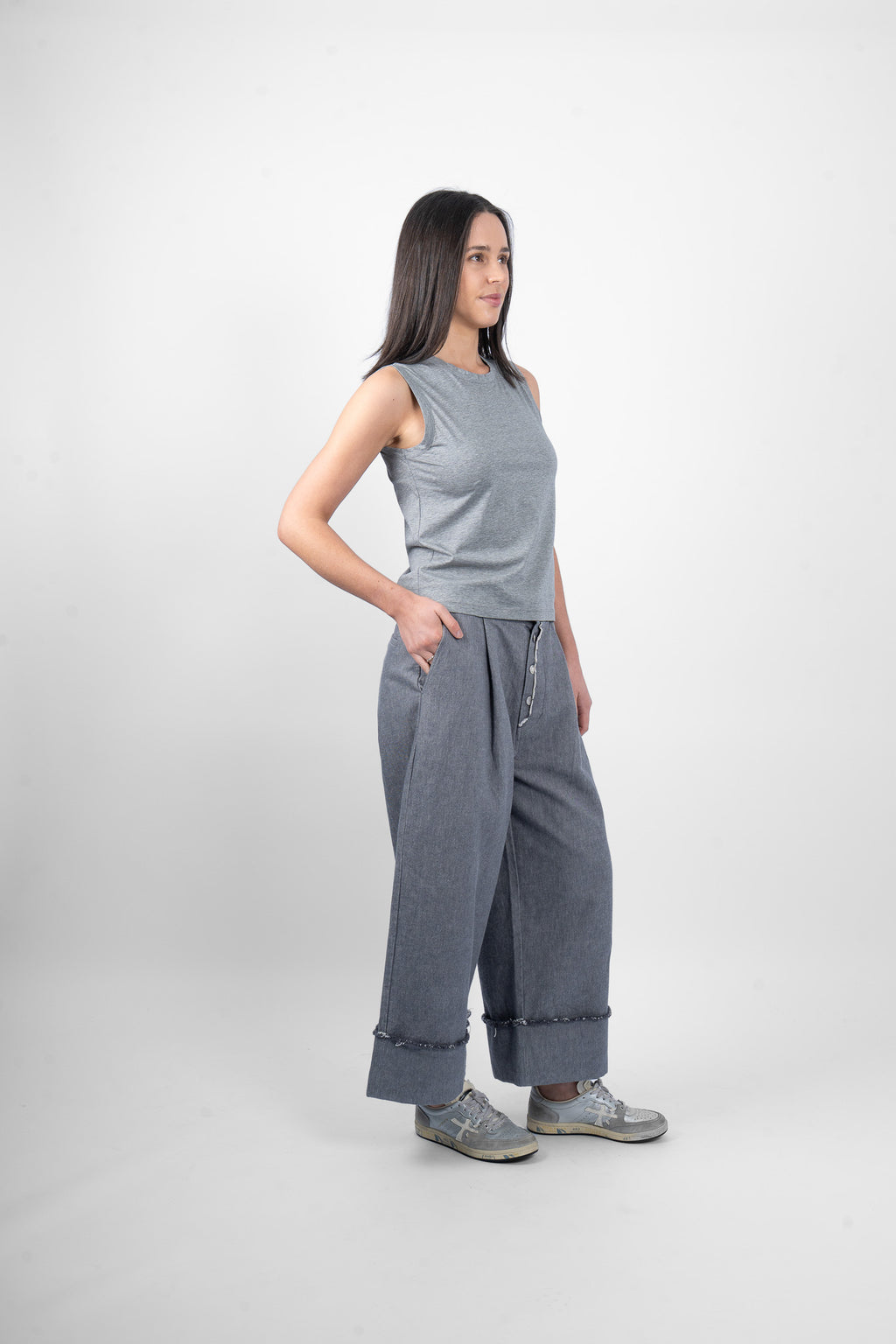 VIOLET TANK - GREY MARLE