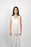 GILLIE TANK SILK/ELASTANE - CRISP CREAM