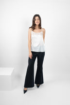 TAMBOURINE CAMI SILK/ELASTANE - WHITE