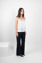 TAMBOURINE CAMI SILK/ELASTANE - WHITE