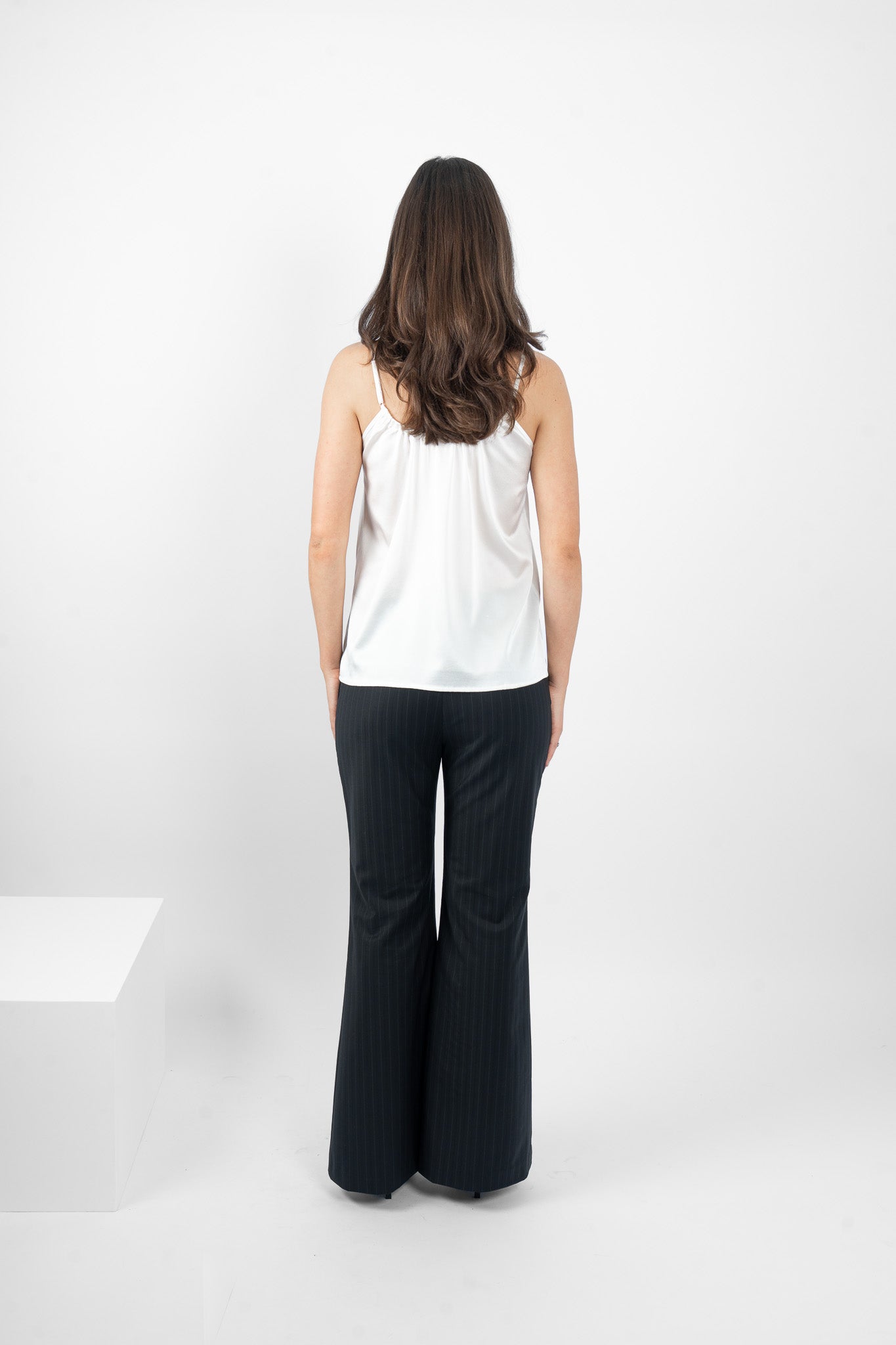 TAMBOURINE CAMI SILK/ELASTANE - WHITE