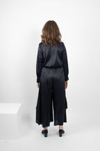GARRISON TOP SILK/ELASTANE - NAVY