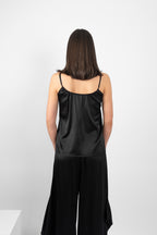 TAMBOURINE CAMI SILK/ELASTANE - BLACK