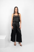 TAMBOURINE CAMI SILK/ELASTANE - BLACK