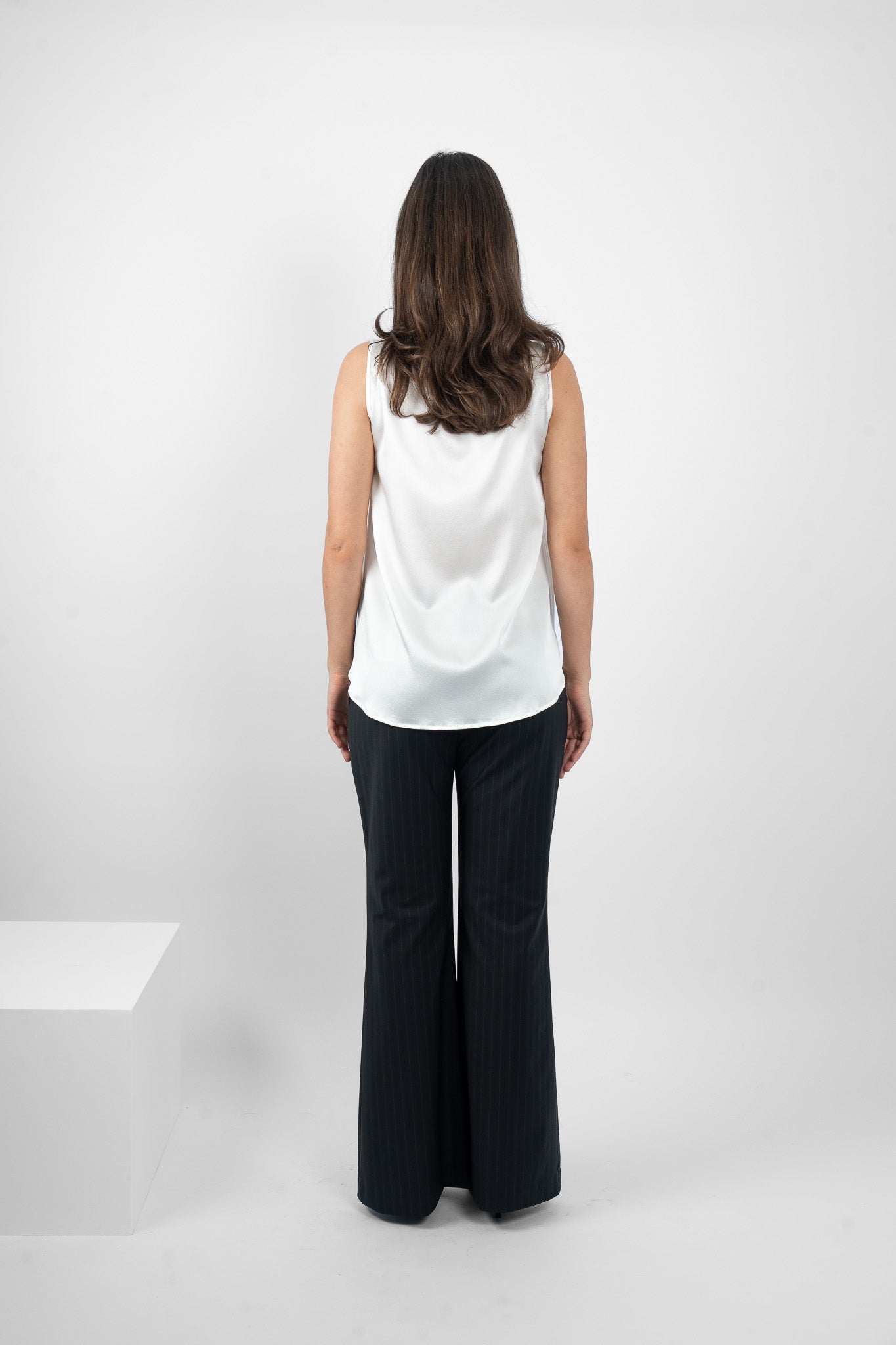 GILLIE TANK SILK/ELASTANE - WHITE
