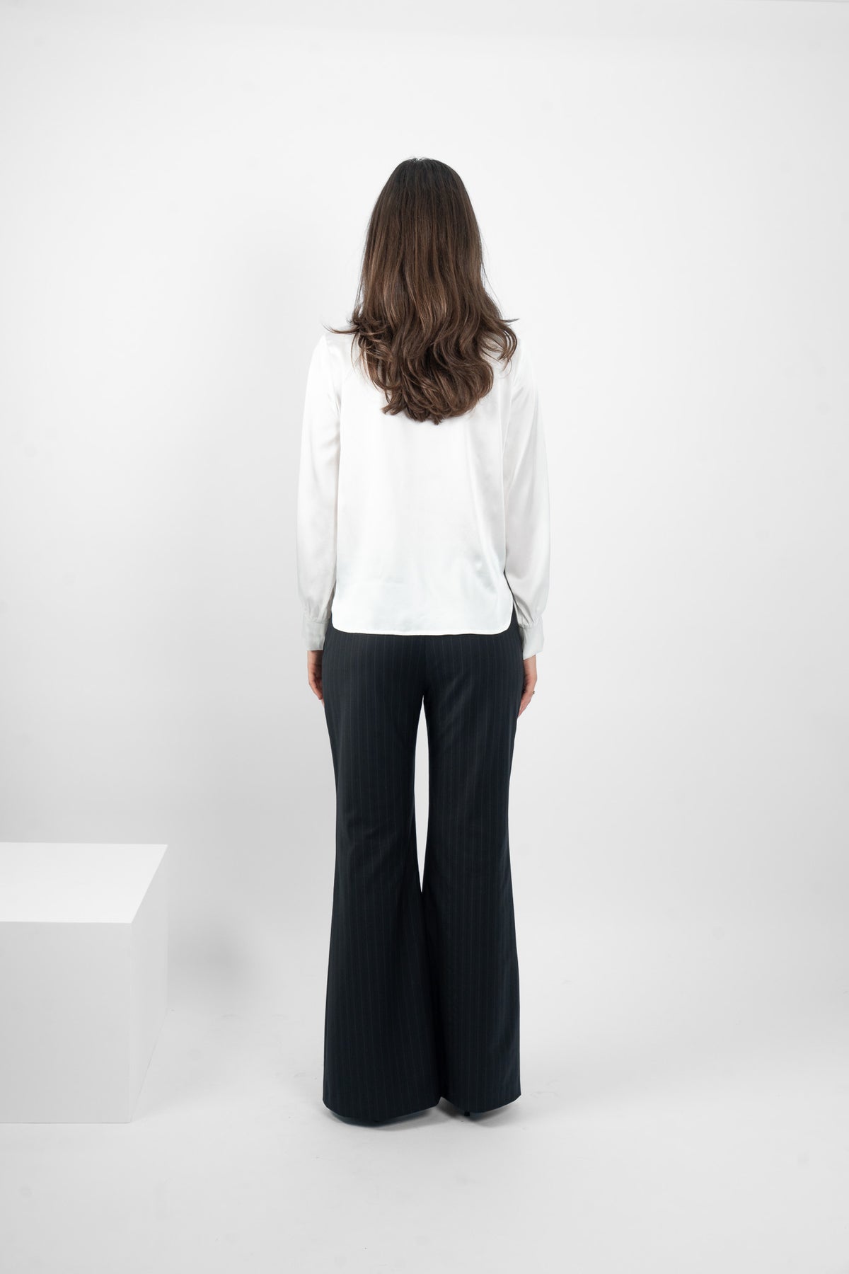 GARRISON TOP SILK/ELASTANE - WHITE