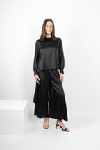 GARRISON TOP SILK/ELASTANE - BLACK