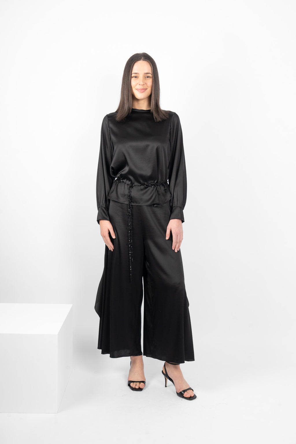 GARRISON TOP SILK/ELASTANE - BLACK