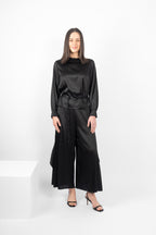 GARRISON TOP SILK/ELASTANE - BLACK