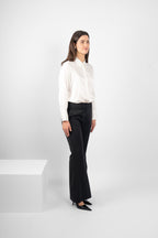 STRAIGHT SHIRT SILK/ELASTANE - WHITE
