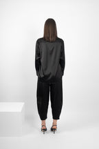 NIKO SILK/ELASTANE PANT - BLACK