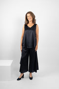 GILLIE TANK SILK/ELASTANE - NAVY