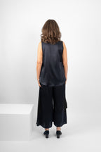 GILLIE TANK SILK/ELASTANE - NAVY
