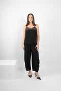 TAMBOURINE CAMI SILK - BLACK