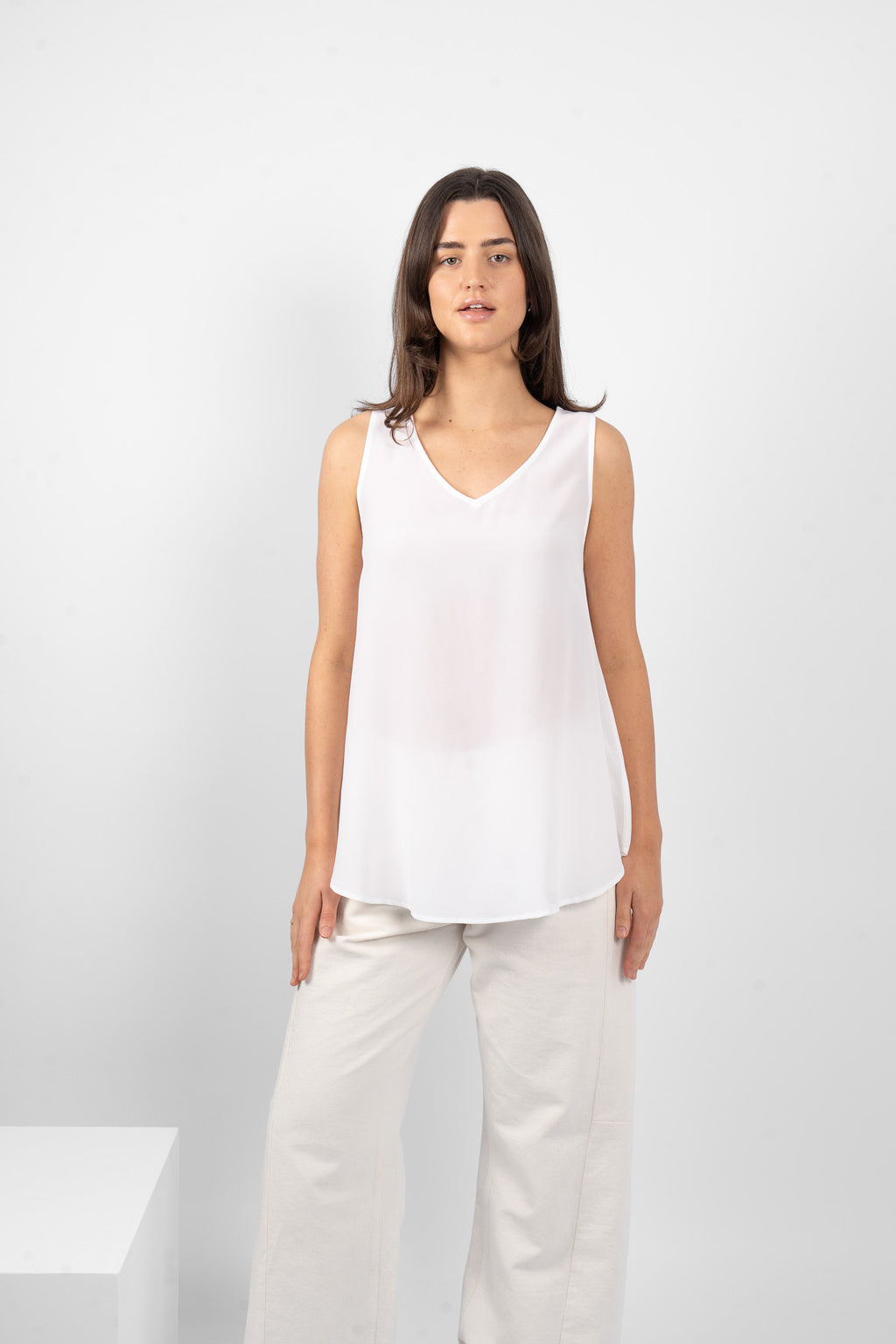 GILLIE TANK SILK - WHITE