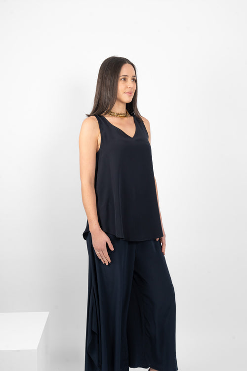 GILLIE TANK SILK - NAVY