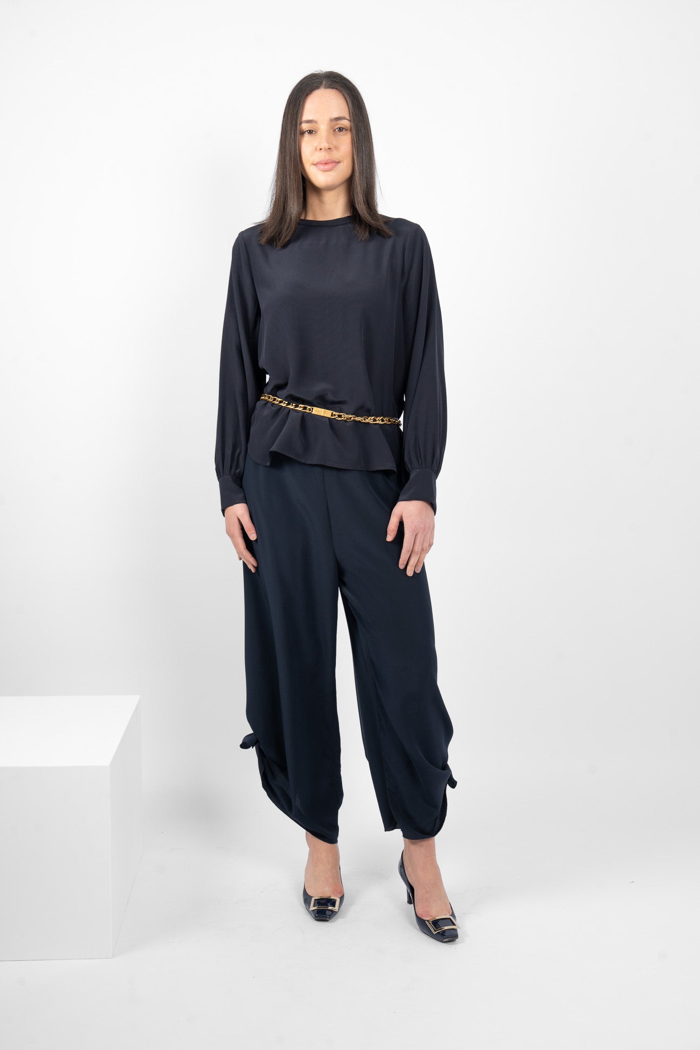 MCGEHEE PANT SILK - NAVY