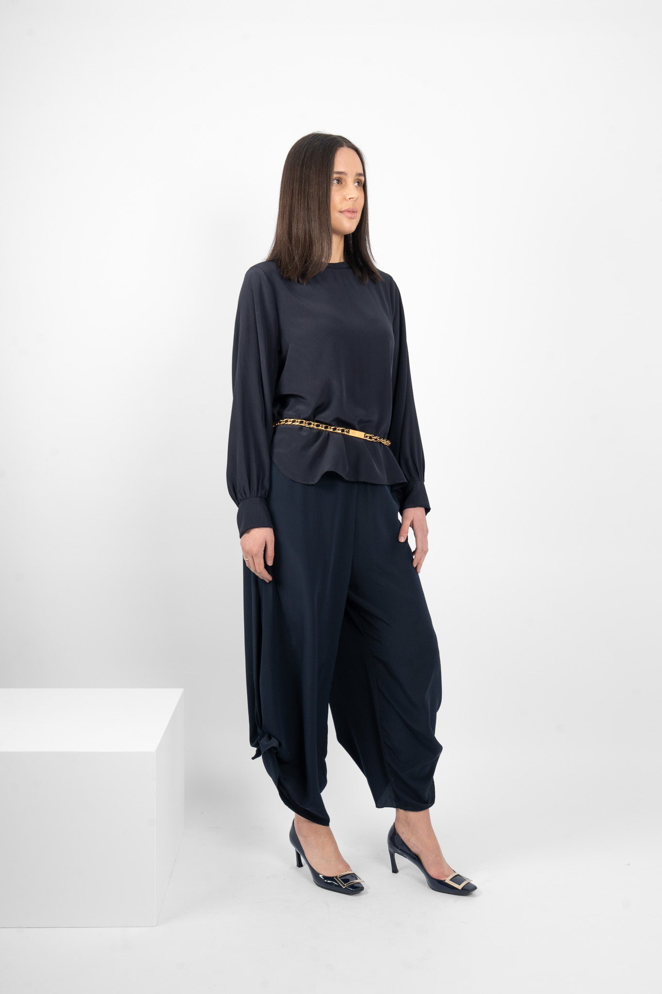 MCGEHEE PANT SILK - NAVY