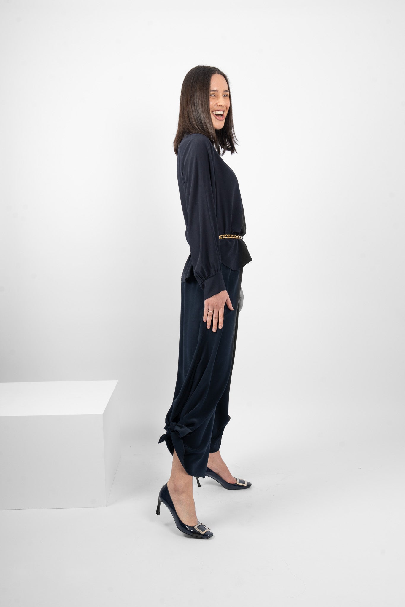 MCGEHEE PANT SILK - NAVY